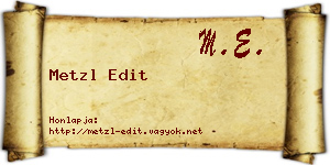 Metzl Edit névjegykártya